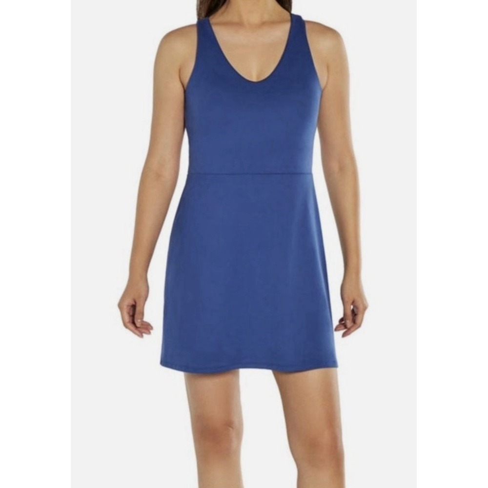 GapFit Women's Active Tank Dress Biker Short Blue XL Granola Girl Gym Work Out